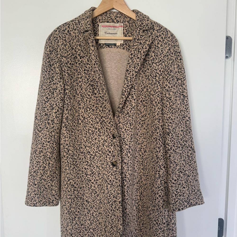 Anthropologie Leopard Print Teddy Jacket